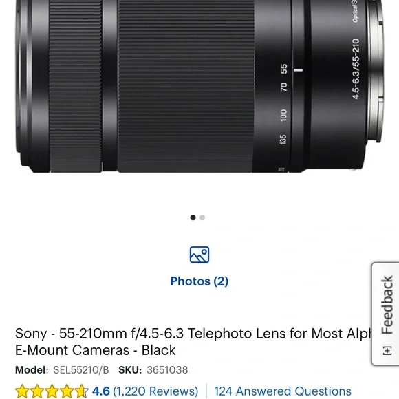 COPY - Sony Alpha 6400 Camera (Body+16-50mm Lens) AND 55-210mm f/4.5-6.3 Teleph…